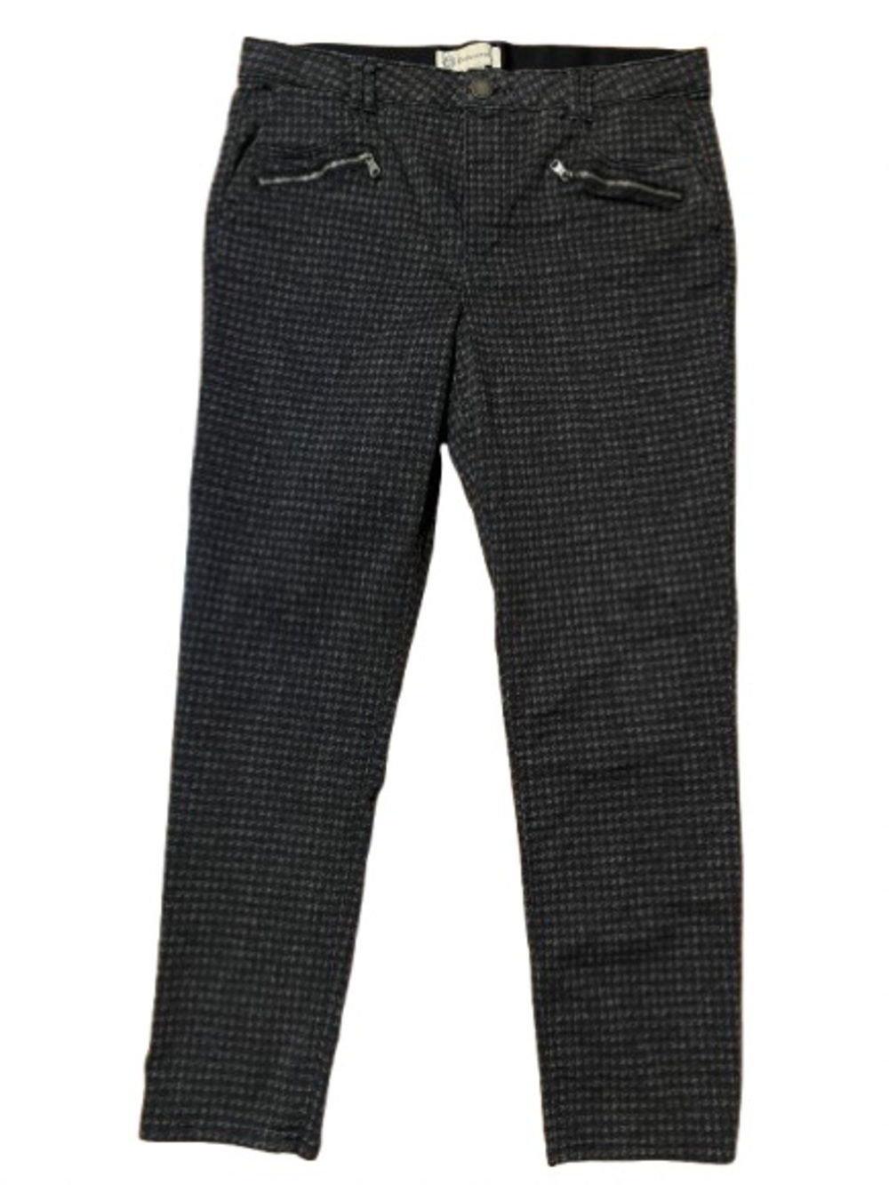 Democracy Ab Technology Black Patterned Zip-Pocket Jeans Size 12